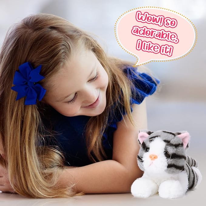 3 Pcs 9 Inch Cat Stuffed Animal Plush Gift Baby Shower Party Favors Cute Kitten Plush Toys Small Cat Stuffed Animal Soft Sleeping Supplies for Boys Girls Toddlers Birthday(Stylish Style)