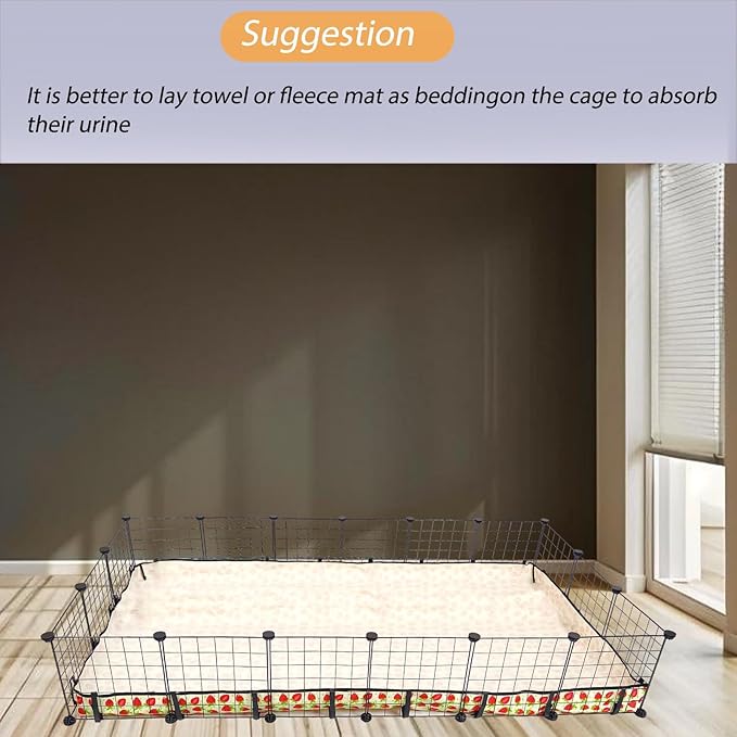 Guinea Pig Cage Liner,Washable Waterproof Oxford Cloth Cage Liners for Small Animals,Hamster Chinchilla Hedgehog Rabbit and Other Small Animals Not Include Cage (36x72 inches)