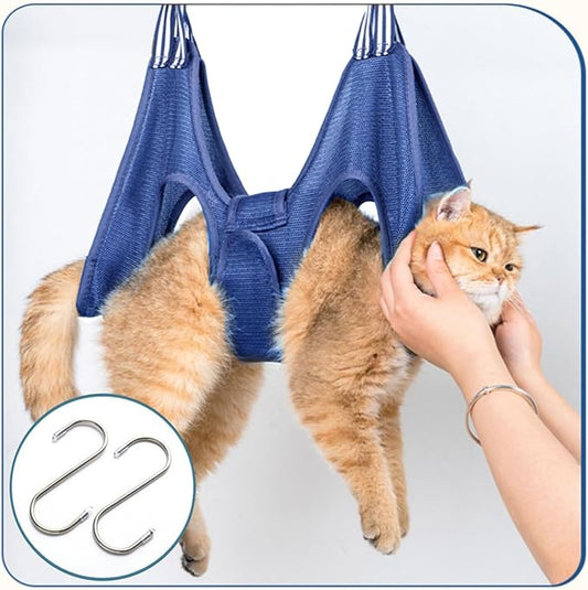 Cat and Dog Grooming Hammock with Safety Belt for Nail Clipping、Grooming,Cat Bathing Bag for cat Nail Trimming,Cat Claw Care Bag, Dog Grooming Harness(S,Be Sure to Check The Size Chart)