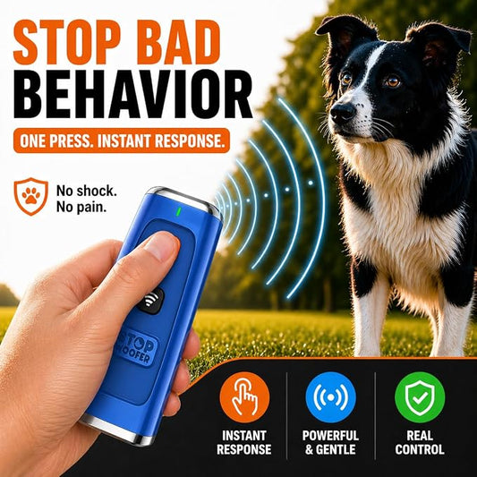 NEW 2026 Dog Bark Deterrent Device - Ultrasonic Anti Barking Device for Dogs - Humane Rechargeable Bark Control & Dog Training Tool for Small Medium Large Dogs - Indoor Outdoor Anywhere Daily