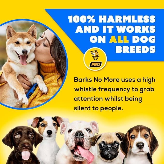 Pro Dog Bark Deterrent and Training Device - Stop Barking Without Hurting Your Pet - Rechargeable Ultrasonic Dog Bark Trainer - Just Point and Press, Black