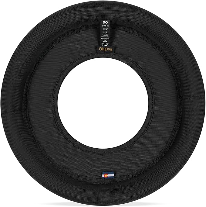 OllyDog Mini Super Flyer, Floating Dog Disc for Water Play – Soft Durable Dog Fetch Toy, Eco-Friendly Recycled Material, Gentle on Teeth, Lightweight Flying Disc for Medium, Small Dogs (Raven, 9")