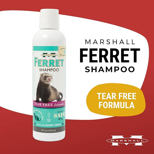 Marshall Ferret Shampoo No-Tears Formula – 8 fl. oz – Gentle Aloe Vera and Eucalyptus Blend – Baby-Safe, Soothing Cleanser – Leaves Ferrets Soft, Fresh, and Clean