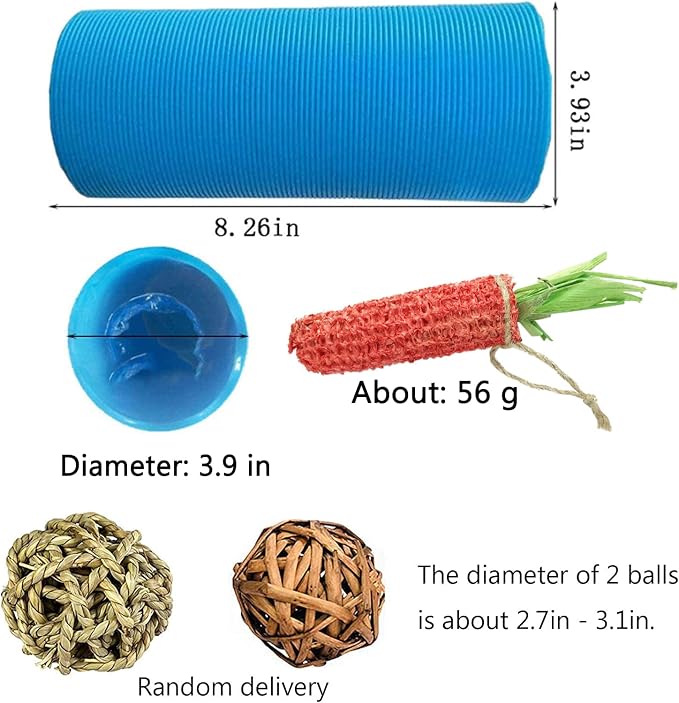 Collapsible Pet Tunnel 2 PCS Hamster Fun Tunnels | Plastic Foldable Hideaway, Exercising Training Tube Toys for Dwarf Hamster, Gerbil, Mouse, Rat and Ferrets