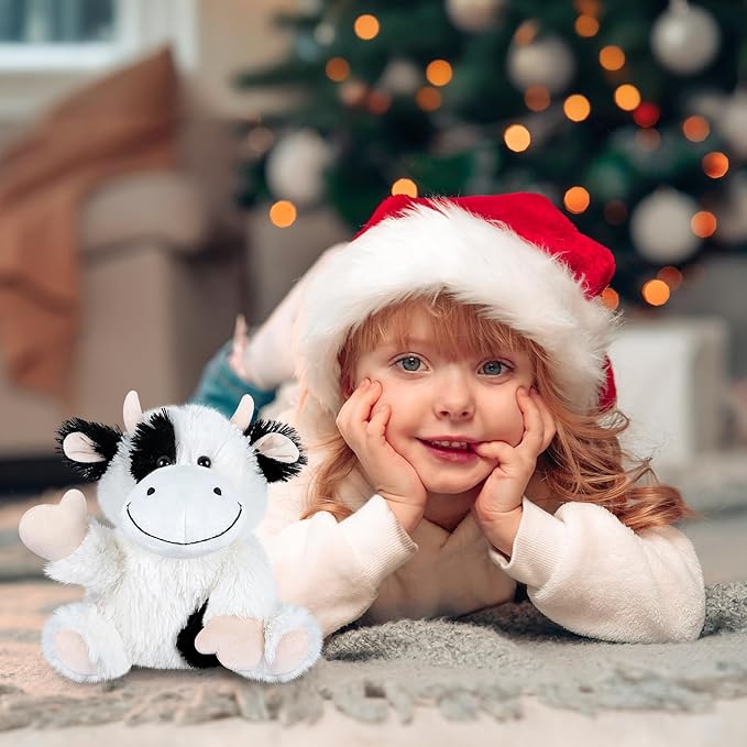 SuzziPals Heatable & Coolable Cow Stuffed Animal, Heated Stuffed Animals Heating Pad for Soothing & Relaxation, Lavender Scent Cow Plush for Stress Discomfort, Cows Gift for Kid & Aldult, Dairy Cattle
