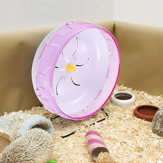 SHINEOFI Silent Hamster Wheel Plastic Exercise Toys for Small Animals Hamsters Gerbils Hedgehogs Household Pet Running Wheel 6.88In Pink 翻译:SHIN