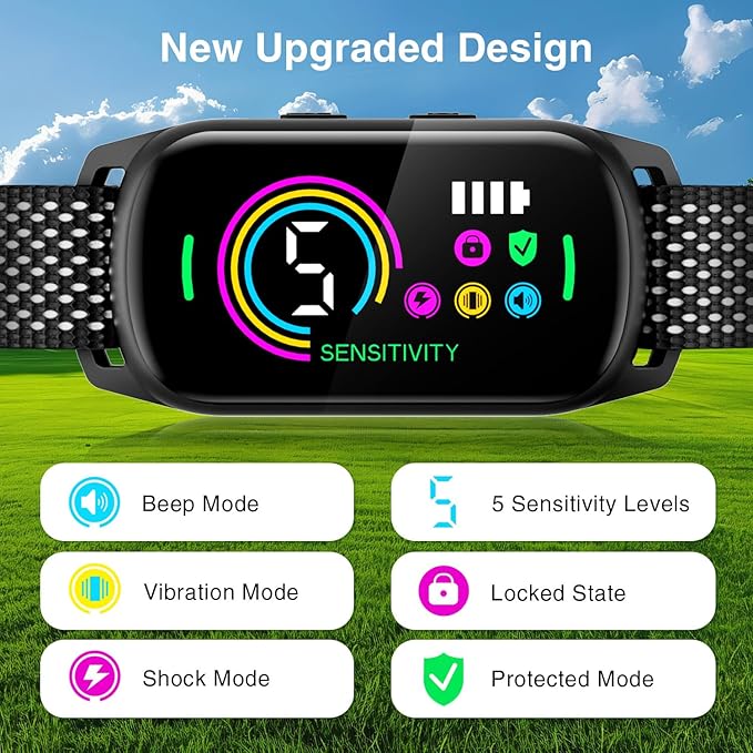 Bark Collar, 2 Pack Dog Bark Collar for Large Medium Small Dogs, Rechargeable Anti Barking Device for Dogs, Smart Training Collar with Beep Vibration 5 Sensitivity, Dog Bark Deterrent Devices