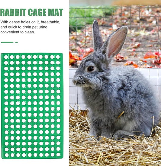 GANAZONO Rabbit Cage Mat 2 Pack Pet Feet Mat with Circular Holes for Claw Safety Easy Cleaning Rabbit Cage Isolation Board 19.68X11.81X1.57In