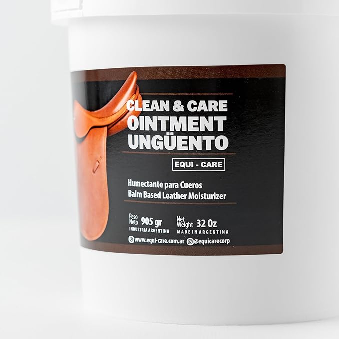 EQUI - CARE: Clean & Care Ointment. Tallow and Beeswax, Deeply Moisturize and Condition Your Leather tack and Equipment. Nourishing Ointment Keeps Leather Soft, Supple and Resistant to wear and Tear.