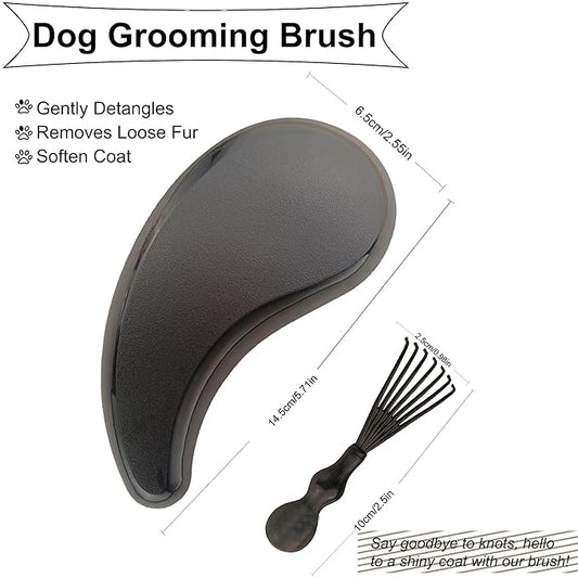 Gentle Grooming Puppy Brush with Gift Box , Fit for Small Dog , Yorkie, Shih Tzu, Maltipoo, Maltese and Pomeranian ,Toy Poodle Accessories, Soft Bristle (Black)