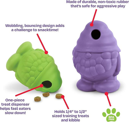 Brightkins Tough & Tumble Treat Dispenser Small Gnome - Interactive Dog Puzzle Toys for All Breeds, Enrichment Dog Toys for Aggressive Play