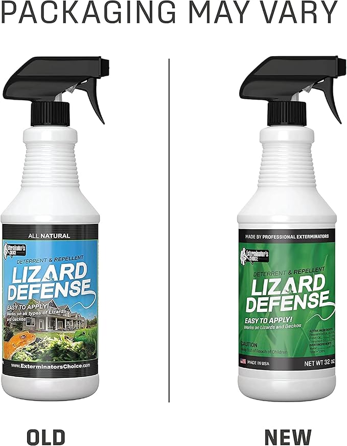 Exterminators Choice Lizard Spray - (2 Pack) 32 Fl Oz - Indoor & Outdoor Barrier to Deter Geckos - Kid & Pet Friendly Lizard Control Spray - Extended Coverage to Keep Reptiles Away