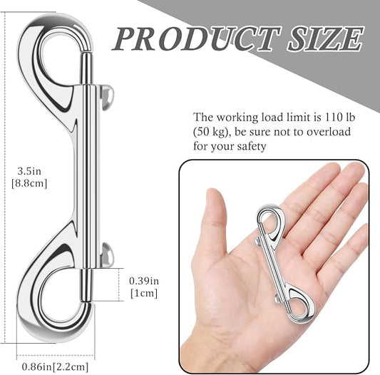 ERKOON 15 Pack Heavy Duty Snap Hooks Double Sided Clips for Hanging Horse Tack Sling Feed Buckets Dog Leash Collar Key Chain Zinc Alloy Metal Snaps Clip(3-1/2 Inch)