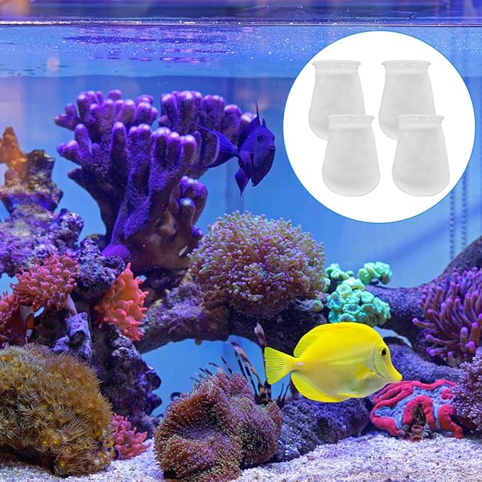 2Pcs 4 Inch Ring Filter Socks 200 Micron, Aquarium Felt Socks, Aquarium Filter Bags for Freshwater Saltwater Aquariums Fish Tank, Sump Filter Socks, Use in Ponds Overflows, 4 Inch Ring by 7 Inch Long