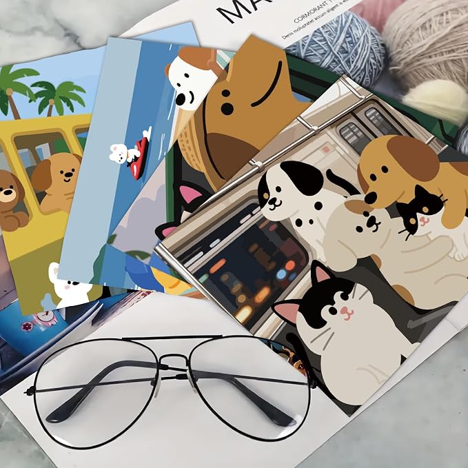 CREATCABIN 6Pcs Dog Glasses Cleaning Cloth Microfiber Cleaning Cloths Reusable Thicken Soft Multicolor Eyeglasses Cleaner Wipes Washable for Eyeglasses Camera Lens Laptops Screens Cell 6 x 6 Inch