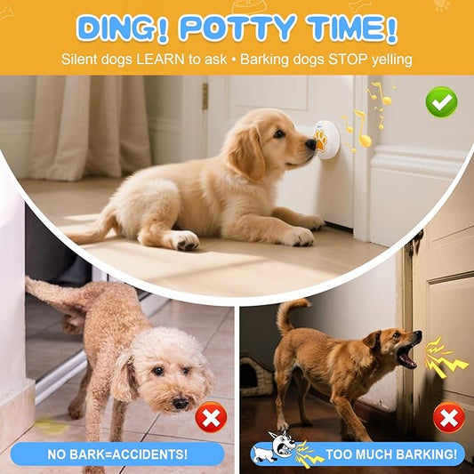 ChunHee Dog Bells to Go Outside - Bell for Dogs to Ring to Go Potty | Chew-Proof Dog Door Bell | 0-115dB Adjustable Volume & 28 Ringtones | Bells for Dog Training to Go Outside Without Barking