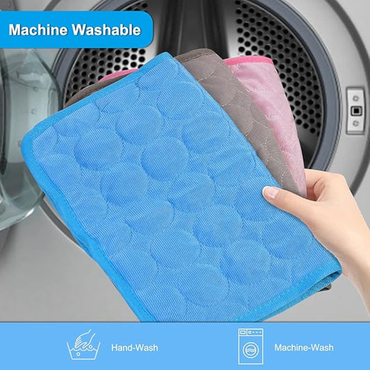 2PCS Summer Cooling Mat for Rabbit, Washable Bunny Bed, Rabbit Bed Mat, Guinea Pig Cage Liner Hamster Pad, Fleece Sleep Pad for Squirrel, Hedgehog, Chinchilla, Small Animals, Brown(2p)