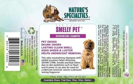 Nature's Specialties Smelly Pet Dog Shampoo for Pets, Natural Choice for Professional Groomers, Lasting Clean Smell, Made in USA, 16 oz