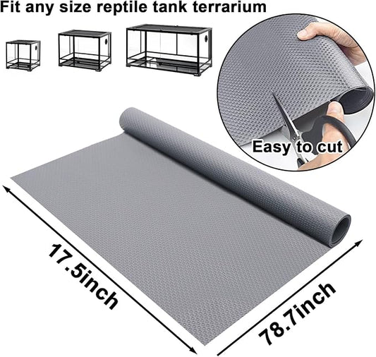 Reptile Carpet Reptile Mat 2 Pack Bearded Dragon Leopard Gecko Substrate Bearded Dragon Tank Flooring Snake Tortoise Bedding Bearded Dragon Tank Accessories 17.5’’ x 79.7’’ -Two-Tone