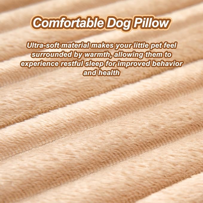 Jiupety Dog Calming Pillow, Soft and Neck-Friendly, Washable Pet Neck Pillows for Small Medium Large Dogs and Cats, 14" x 9", Coffee