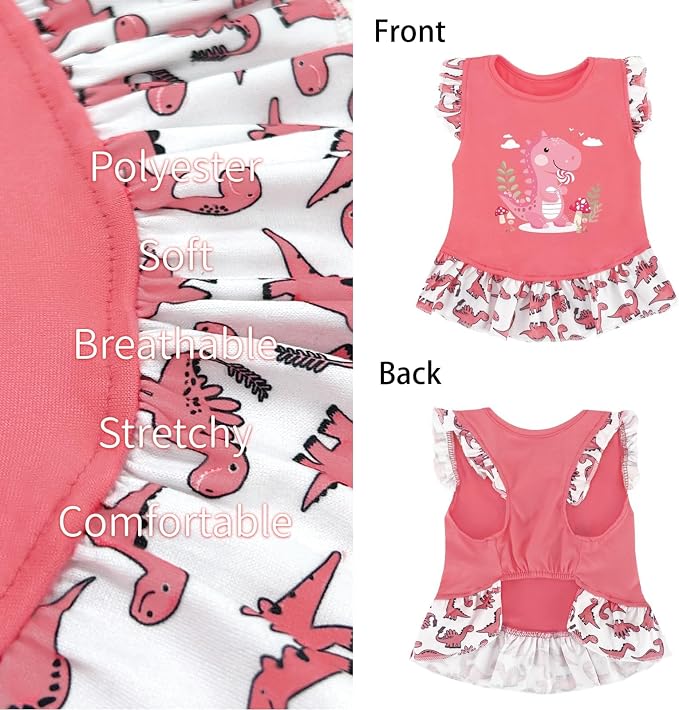 XPUDAC 4 Pack Dog Dresses Cute Printed Puppy Dress for Small Dogs Girl Puppy Clothes Chihuahua Yokie Clothes Doggie Outfits Cat Apparel, Small(Chest-15.6")