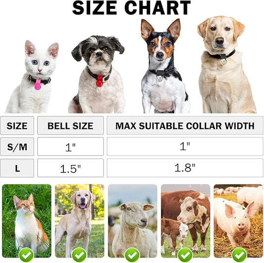 SCENEREAL Large Bell for Dog Collar, 2 Pack 1.5" Extra Loud Collar Bells for Cats and Dogs Training, Hiking, Walking, Hunting, Pet Tracker, Pet Bell for Save Wildlife and Birds Gold