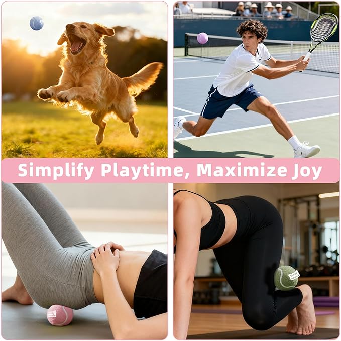 2.5" Dog Tennis Balls 24-Pack – Silent Bounce, Tough Rubber Core, Durable Fetch & Training Toys for Indoor/Outdoor Play, for Small Medium Large Dogs (Macaron Mixed Colors, 24-Pack)