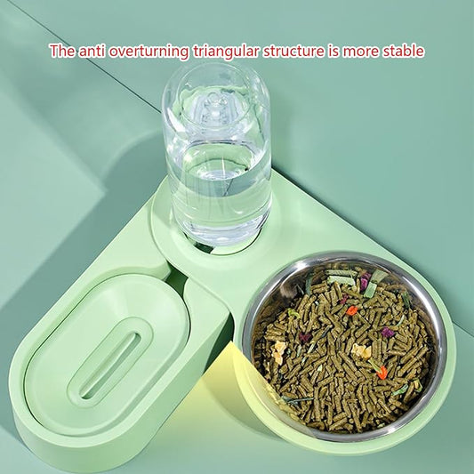 Pets Automatic Feeders 18oz Water Dispenser Food Bowl Gravity-Fed Water Fountains for Small Animal Cat Rabbit Ferret