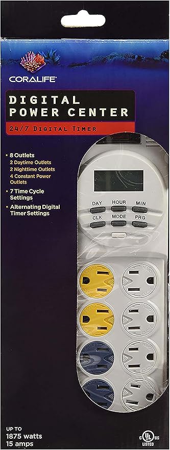 Coralife Aquarium Fish Tank 8-Outlet 24/7 Digital Power Center Timer