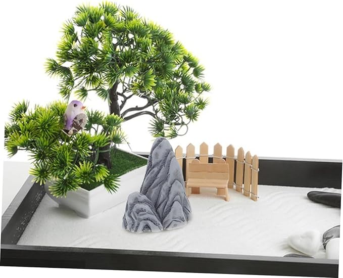 STOBAZA 4pcs Miniature Rockery Statues Resin Micro Landscape Decorations for Fish Tank Garden Indoor Use Detailed Faux Bonsai Ornaments for and Outdoor Decor