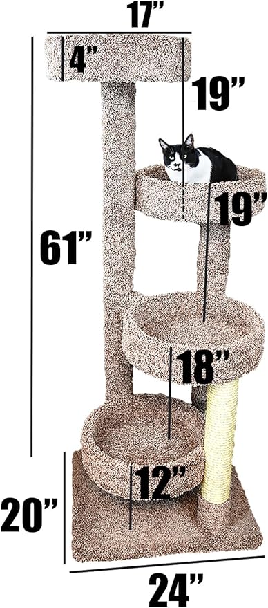 New Cat Condos 190113-Neutral Color Solid Wood Large Cat Playground, Neutral, Large