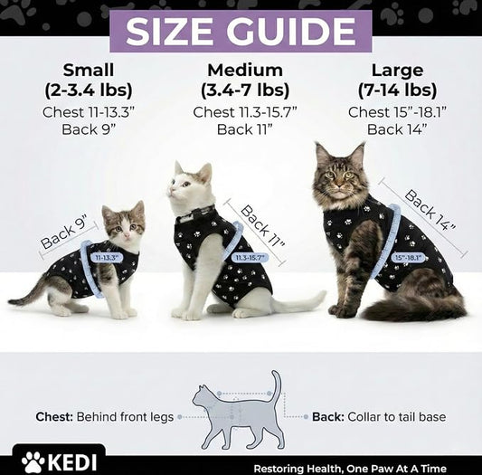 Cat Surgery Recovery Suit Female Cat Onesie for Cats After Surgery Spay Surgical Abdominal Wound Skin Diseases E-Collar Alternative Wear (Pink, Medium)