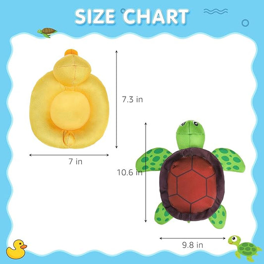SCENEREAL Dog Water Toy for Medium Small Dogs- 2 Pack Floating Dog Toys Squeaky Toys for Pool Fetch, Turtle & Duck Shape Durable Pet Chew Toy Summer Outdoor Interactive Play