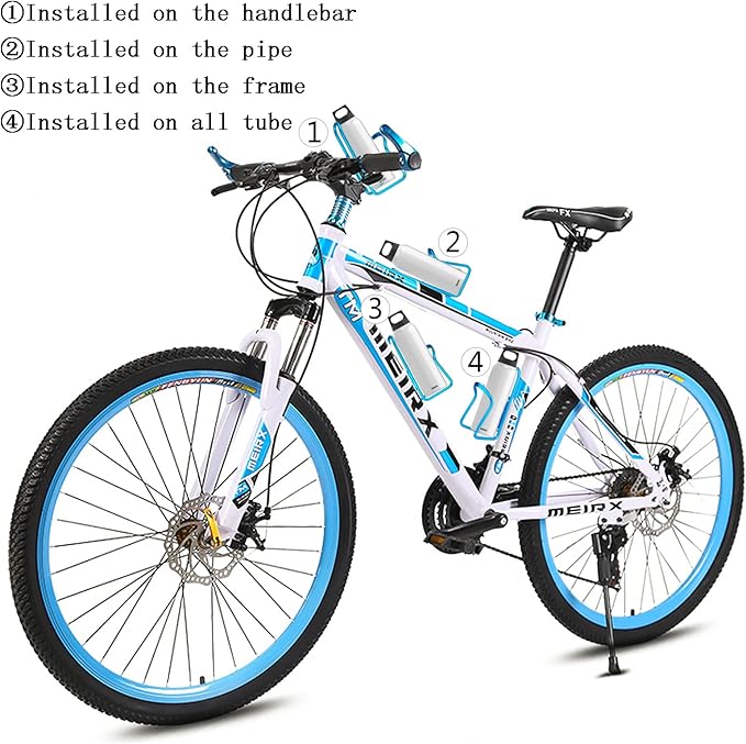 FiveBox Bike Water Bottle Cage, 2Pack Cycling Bicycle Water Bottle Cage Holder Bracket for Mountain Bike MTB Road Bike, Bike Accessories, Made of Lightweight Aluminum Alloy (Blue)