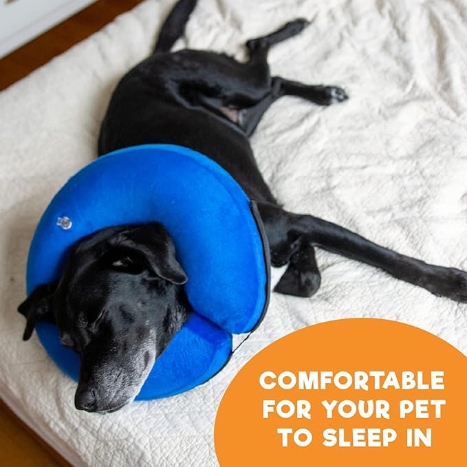 BENCMATE Inflatable Dog Cone Collar Alternative, Soft Dog Cone for Small Medium Large Dogs and Cats, Neck Recovery ECollar Donut Collar After Surgery (XLarge, Rainbow)