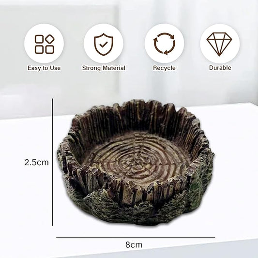 1 Pack Small Reptile Food Dish Resin Rock Worm Water Bowl for Bearded Dragon Leopard Gecko Lizard Hermit Crab Snail Frog Toad Anti Turnover Feeding Accessories Set