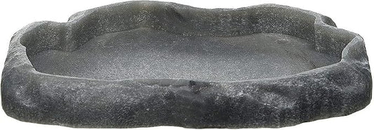 Zoo Med Reptile Rock Food Dish, Medium, 7.25"l x 6"w x 0.75"h, Colors may vary Black
