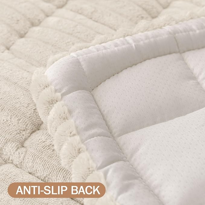 Smiry Couch Cover for Dogs, Non Slip Washable Sofa Protector for Pets, Soft Furniture Cover for Pet, Stylish Sofa Covers, Cozy Protect Against Fur, Dirt & Everyday Messes (White, 27.6" x 82.7")