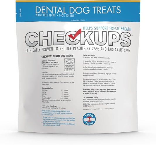 Checkups Dental Dog Treats for Oral Care, Fresh Breath & Plaque Control - 24 Treats, 48 oz. (2 Pack) - Delicious Chews for Happy and Healthy Dogs