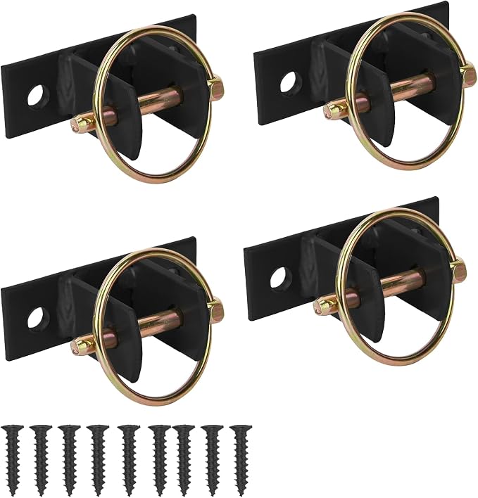 8 Pcs Water Bucket Hook with Pin Heavy Duty Wall Mounted Equestrian Bucket Hooks Hangers Horse Feed Bracket for Horse Stall Stable Barn,Black