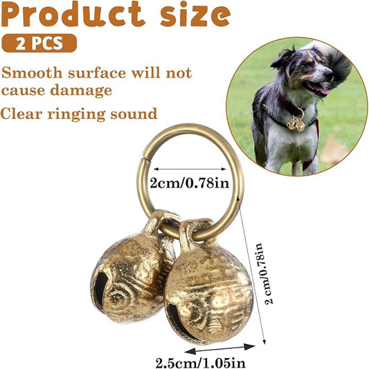 Styquenzer Copper Bell for Dog Collar, 4 PCS Brass Dog Bells Extra Loud Collar Bell for Pet Tracking Anti Lost Training Pets Pendant Accessories Anti Theft Bells for Little Dogs & Cats