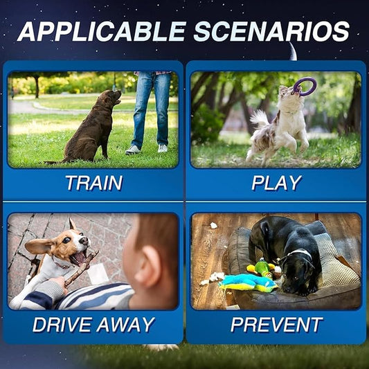 Dog Bark Deterrent Devices, Ultrasonic Anti Barking Device for Dogs, Barks No More Dog Training Device, Stop Dog Bark Control Deterrent Device Indoor Outdoor, Safe for Human & Dogs, Contains Battery