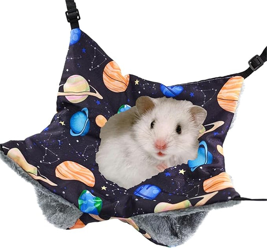 Straps are Adjustable 2Pcs Guineas Pig Rat Hammock Guinea Pig Hamster Ferret Hanging Hammock Guinea Pigs Accessories for Small Animals Chinchilla Parrot Sugar Glider Ferret Squirrel Dark Planet