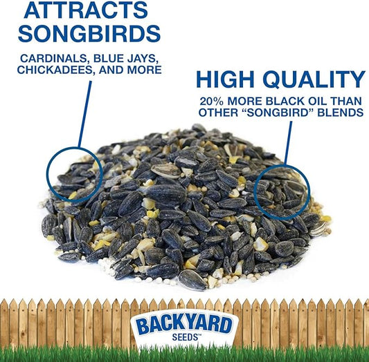 Backyard Seeds Premium Bird Seed 40lbs - Supreme Wild Bird Food Blend for Outside Feeders, Large Bulk Bag of Wild Bird Food