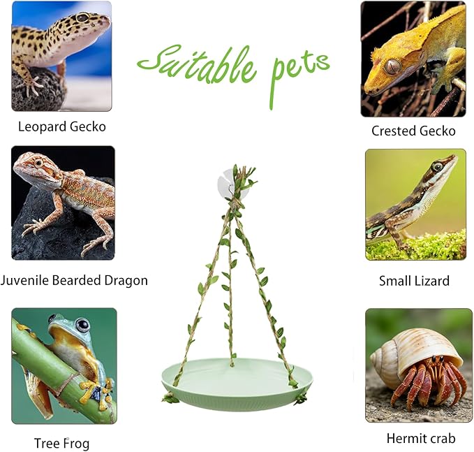 Frog Swing Toys, Frog Habitat Platform, Tank Aquarium Terrarium Decoration Accessories Suitable for Amphibians Frogs Geckos Hermit Crabs Hamsters Guinea Pigs Parrots Lizards.