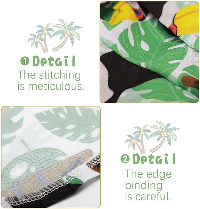 Hawaiian Dog Shirt – Lightweight and Breathable Summer T-Shirt with Tropical Prints, Fun Beach Outfit for Small, Medium, and Large Dogs, Perfect for Hot Days and Outdoor Vacation.Hornbill XXL