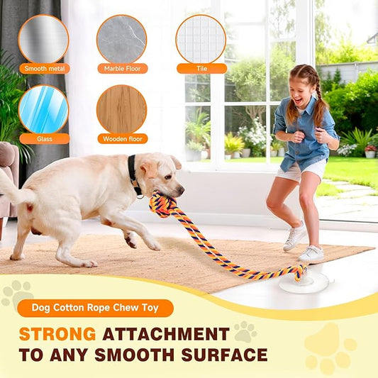 Interactive Dog Toys to Keep Them Busy, Tug of War, Dog Enrichment Toys for Aggressive Chewers, Puppy Teething Toys,Durable Rope & Chew Ball, Indoor Toys Small Dogs,Orange