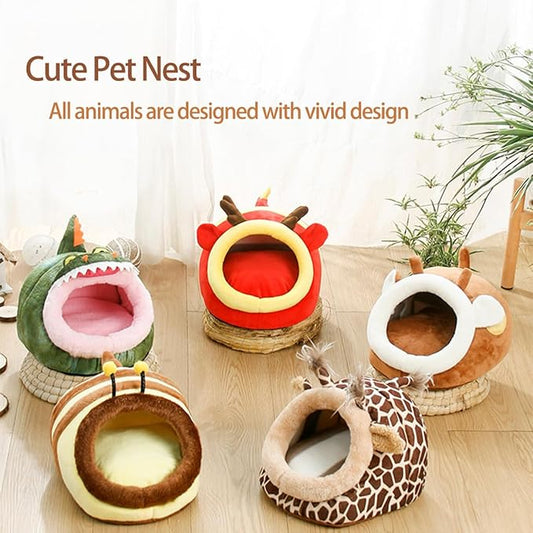EAEDMY Guinea Pig Bed House & Hideout for Rat Bearded Dragon Hedgehog Ferret to Sleep and Hide, Guinea Pig Cage Accessories Habitat Décor (Large, 6.Christmas fire Dragon)