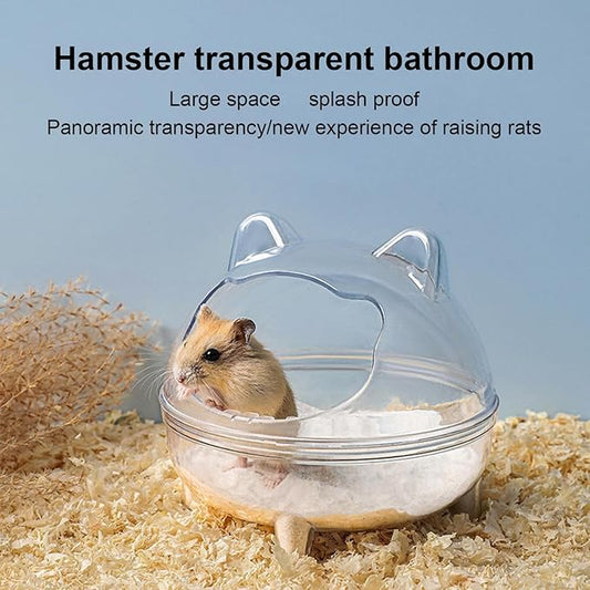 Hamster Sand Bath Container - Fun Small Pet Bath Accessory, Comfortable Bear Bathroom Grooming Station | Secure Sand Bath Box, Clean and Safe Bathing Hideouts Ideal for Hamsters and Gerbils