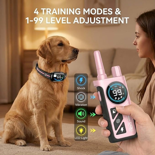 Dog Shock Collar with Remote Control, Shock Collar for Dogs, 2-in-1 Upgraded 3300FT Super Long Range Rechargeable Dog Shock Collar, 4 Safe Modes, IPX7 Waterproof Receiver